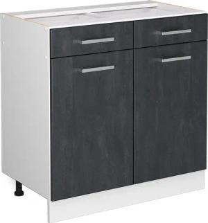 Vicco Unterschrank R-Line, Schwarz Beton/Weiß, 80
