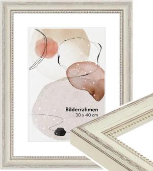WANDStyle Bilderrahmen H390, Creme-Optik, aus Massivholz