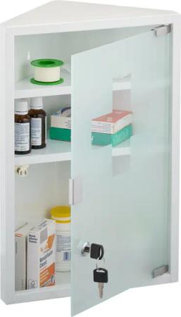 relaxdays Medizinschrank mit Glastür Weiß