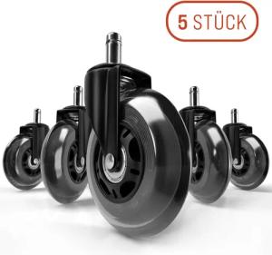 Vendix Stuhlrolle 5x Bürostuhl Rollen leise