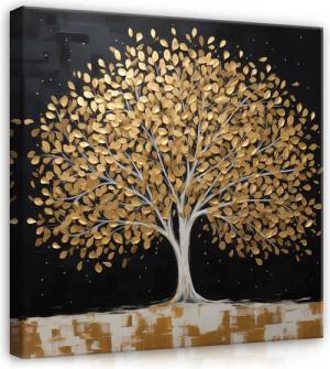 Wallarena Leinwandbild Baum Gold Abstrakt Modern