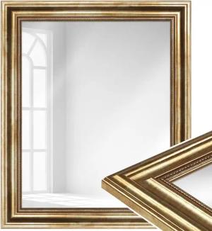WANDStyle Wandspiegel H550, Gold, aus Massivholz