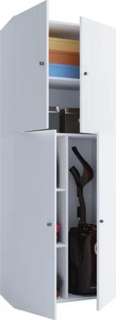 VCM Mehrzweckschrank Holz Besenschrank Staubsauger Putzschrank