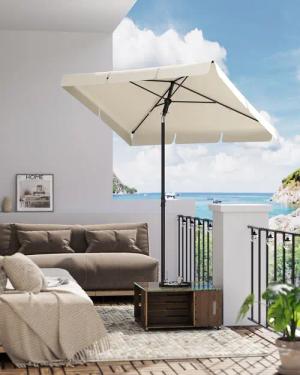 SONGMICS Sonnenschirm, LxB: 180,00x125,00 cm, Balkonschirm,