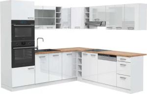 Vicco Winkelküche R-Line, Weiß Hochglanz/Weiß, 237