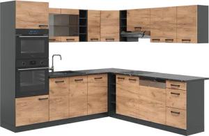 Vicco Winkelküche R-Line, Goldkraft Eiche/Anthrazit, 237
