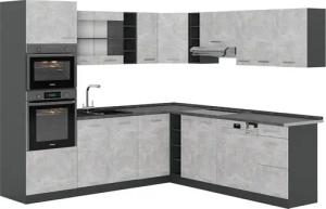 Vicco Winkelküche R-Line, Beton/Anthrazit, 237 x