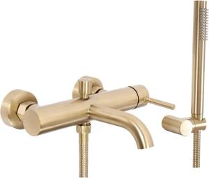 wohnwerk.idee Wannenarmatur Badewannenarmatur Gold Matt Gebürstet