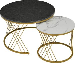 OKWISH Couchtisch (Satz von 2, Goldene