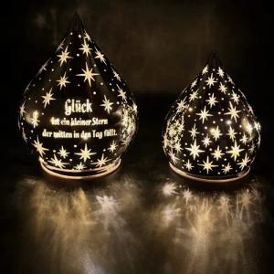 Online-Fuchs LED Dekolicht 2er Set Glastropfen