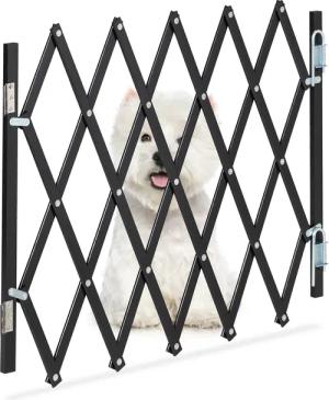 relaxdays Universalschutzgitter Ausziehbares Hundeabsperrgitter schwarz