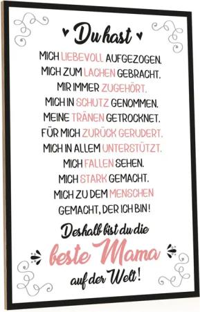GRAVURZEILE Holzbild mit Spruch - Beste