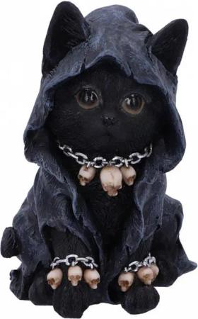 Horror-Shop Dekofigur Grim Reaper Katze mit