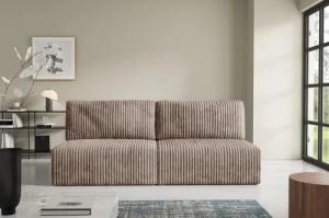 Compleo Schlafsofa klein, Cordsofa ohne Armlehnen,