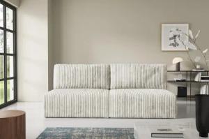 Compleo Schlafsofa klein, Cordsofa ohne Armlehnen,