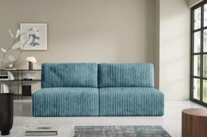 Compleo Schlafsofa klein, Cordsofa ohne Armlehnen,