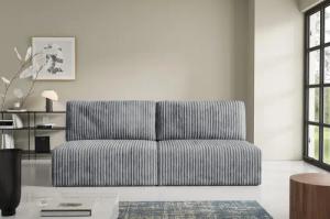 Compleo Schlafsofa klein, Cordsofa ohne Armlehnen,