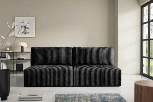 Compleo Schlafsofa klein, Cordsofa ohne Armlehnen,