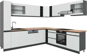 Vicco Winkelküche R-Line, Weiß/Anthrazit, 257 x