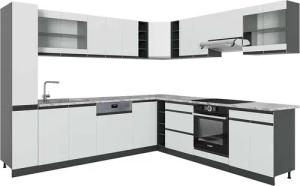 Vicco Winkelküche R-Line, Weiß/Anthrazit, 257 x