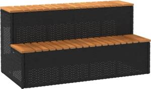 vidaXL Poolleiter, Whirlpooltreppe Schwarz 100x50x50,5cm Poly