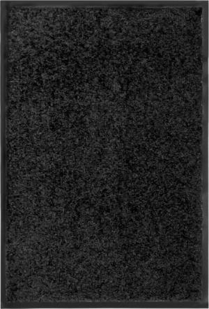 vidaXL Fußmatte Fußmatte Waschbar Schwarz 40x60
