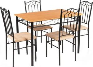 COSTWAY Essgruppe, Esstisch mit 4 gepolsterten