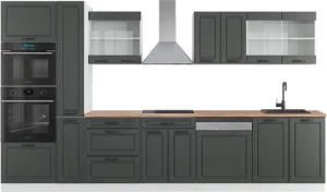 Vicco Küchenzeile R-Line, Anthrazit Landhaus/Weiß, 350