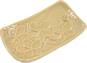 Guru-Shop Räucherstäbchen-Halter Räucherstäbchenhalter aus Keramik beige