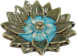 Guru-Shop Räucherstäbchen-Halter Räucherstäbchenhalter Lotus aus Keramik..