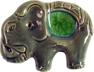 Guru-Shop Räucherstäbchen-Halter Räucherstäbchenhalter Elefant aus Keramik