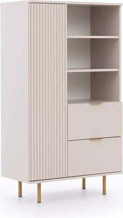 Lomadox Highboard NADOR-132, in Kaschmir, goldfarbene