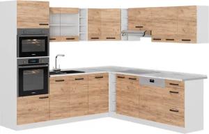 Vicco Winkelküche R-Line, Goldkraft Eiche/Weiß/Weiß, 237