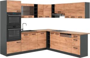 Vicco Winkelküche R-Line, Anthrazit/Goldkraft Eiche, 237