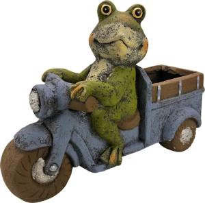 Online-Fuchs Gartenfigur Frosch mit Motorrad und