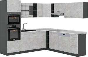 Vicco Winkelküche R-Line, Beton/Anthrazit, 237 x