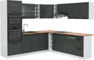 Vicco Winkelküche R-Line, Anthrazit Landhaus/Weiß, 237