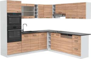 Vicco Winkelküche R-Line, Sonoma/Weiß, 237 x
