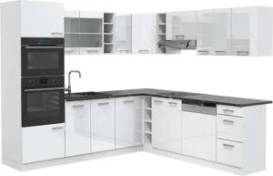 Vicco Winkelküche R-Line, Weiß Hochglanz/Weiß, 237