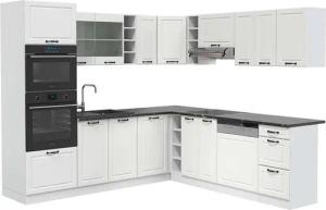 Vicco Winkelküche R-Line, Weiß Landhaus/Weiß, 237