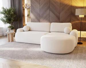 Compleo Ecksofa boucle mit breiter Ottomane