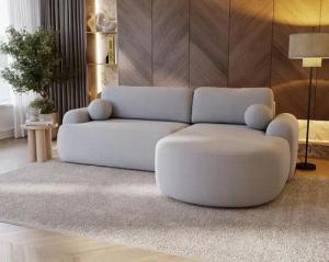 Compleo Ecksofa boucle mit breiter Ottomane