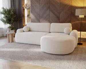 Compleo Ecksofa boucle mit breiter Ottomane