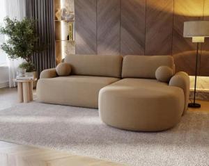 Compleo Ecksofa boucle mit breiter Ottomane