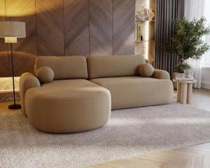 Compleo Ecksofa boucle mit breiter Ottomane