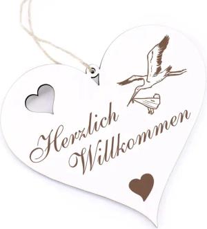 Dekolando Hängedekoration Herzlich Willkommen - Storch