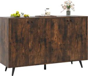COSTWAY Kommode, Buffet Küchenschrank mit verstellbarem