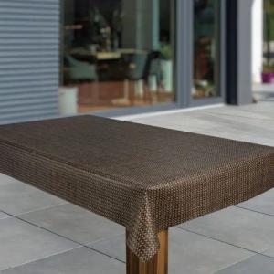 laro Tischdecke Wachstuch-Tischdecken Abwaschbar Raster Braun