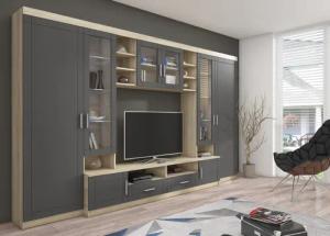 Küchen-Preisbombe Wohnwand Paris Schrankwand Anbauwand Wohnzimmer
