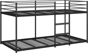 vidaXL Bett Etagenbett ohne Matratze Schwarz